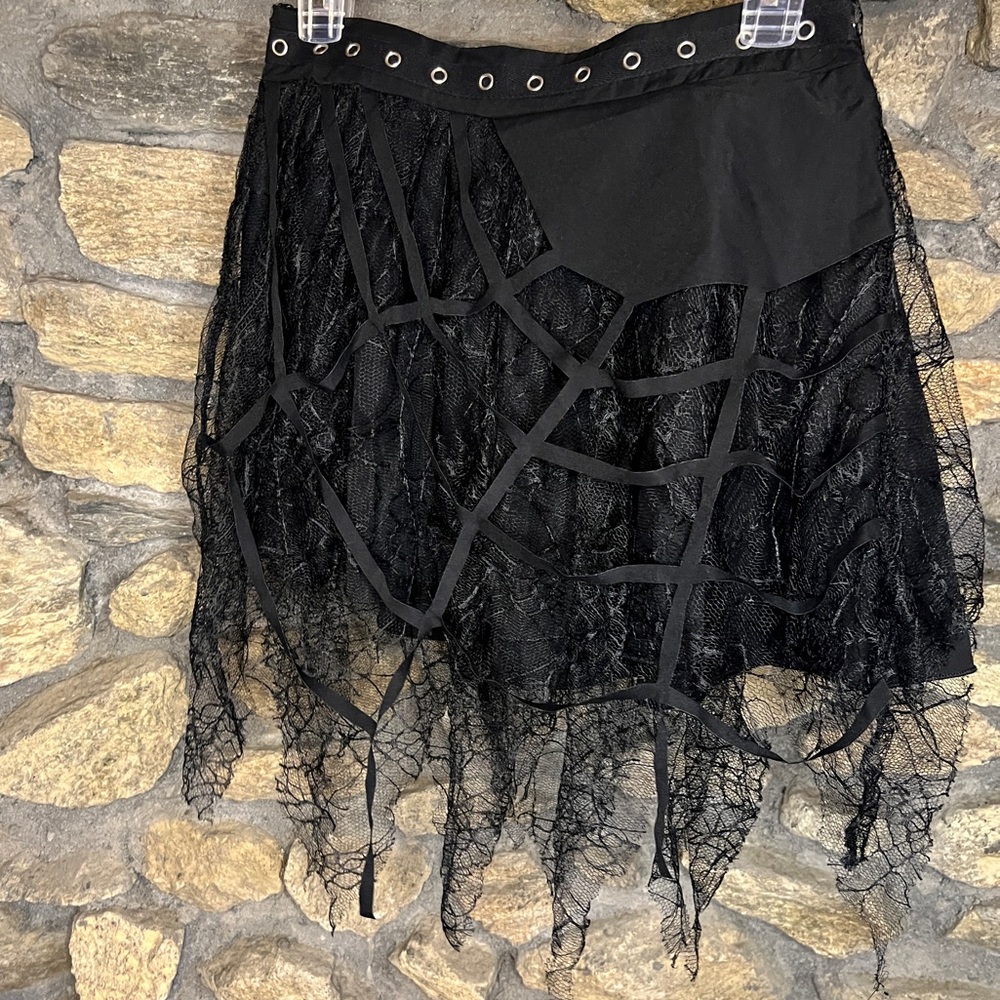 Women’s Black spider web Halloween Skirt
